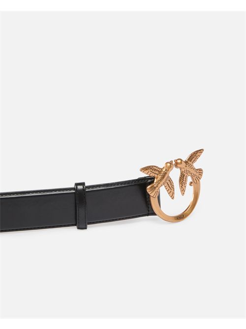 Cintura in pelle con fibbia Love Birds 4 cm PINKO | 100120A31J/ZL2Q